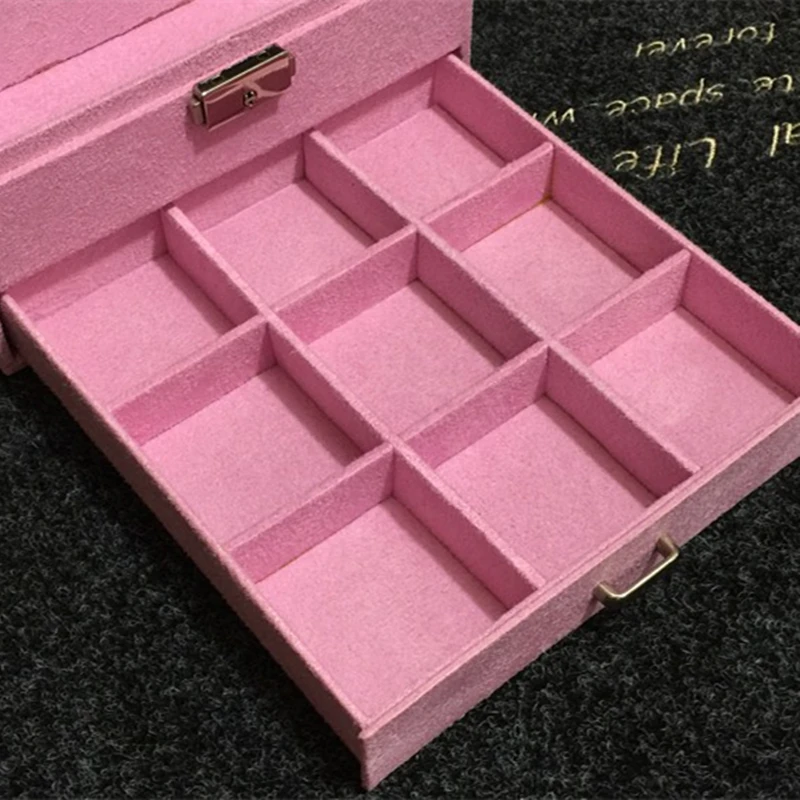 Fashion Velvet Jewelry Box Large Space High Quality Earrings Storage Case Creative Cosmetic Box For Women Christmas Gift Jewelry Packaging