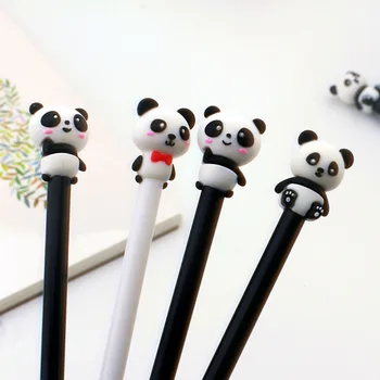 

48 pcs/lot Panda Gel Pen for writing kawaii 0.5 mm black ink Neutral Pen School Office Supplies Promotional Gift