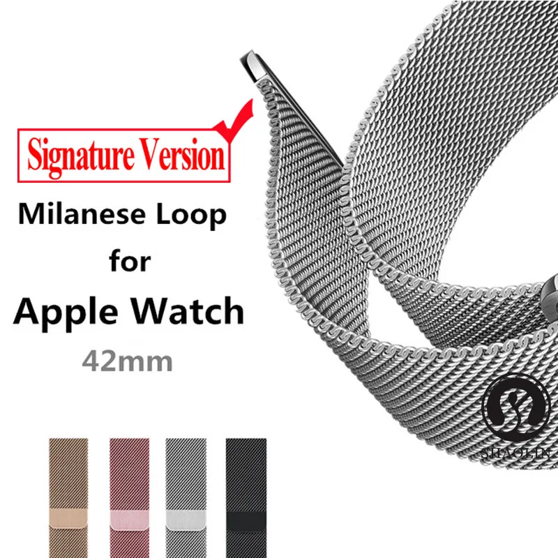 

42mm Bracelet strap for i watch series Signature Version Strap Milanese Loop Bracelet Stainless Steel band For Apple Watch Band