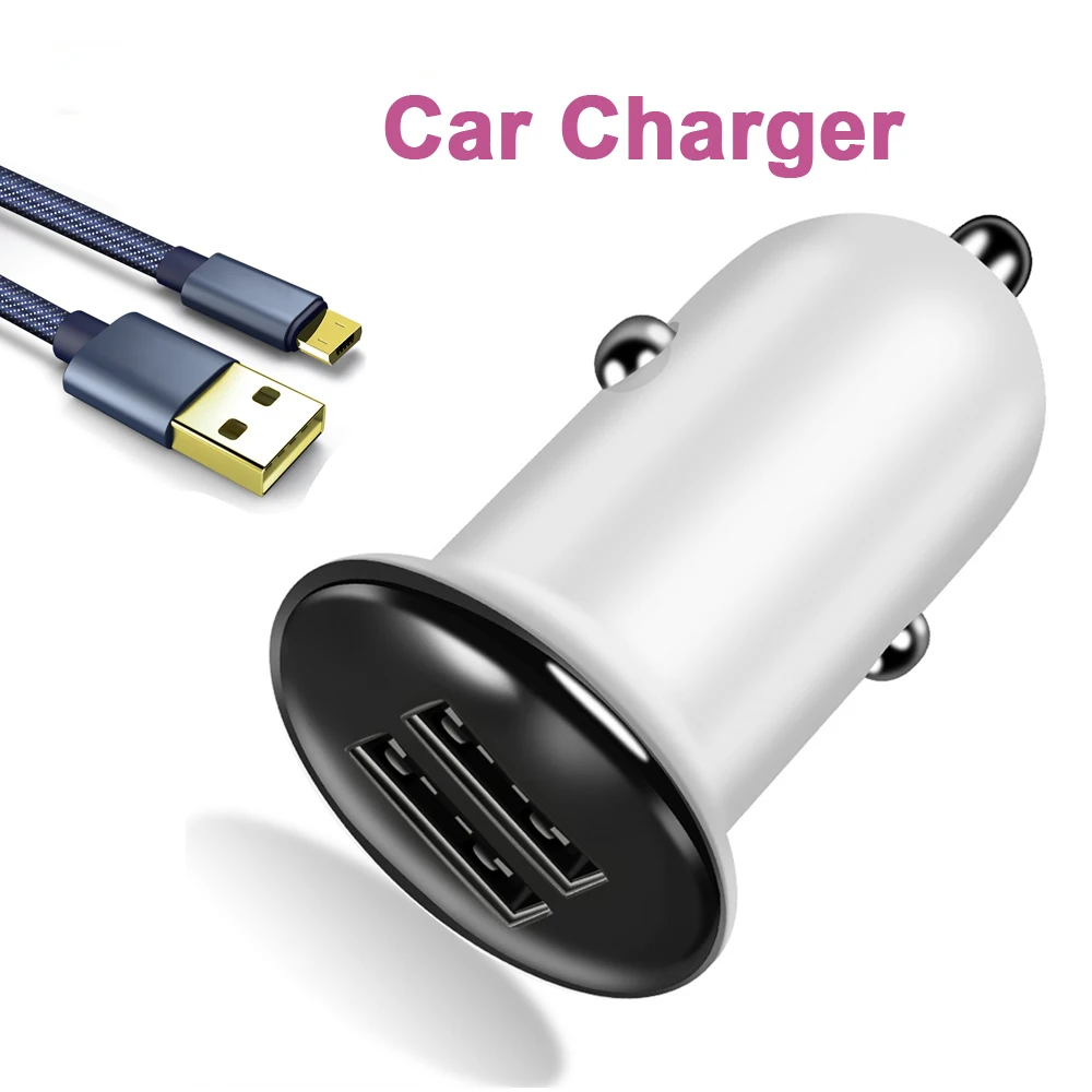 3.1A 2 USB Output Car Charger Mobile Phone Adapter Mini Dual USB Car