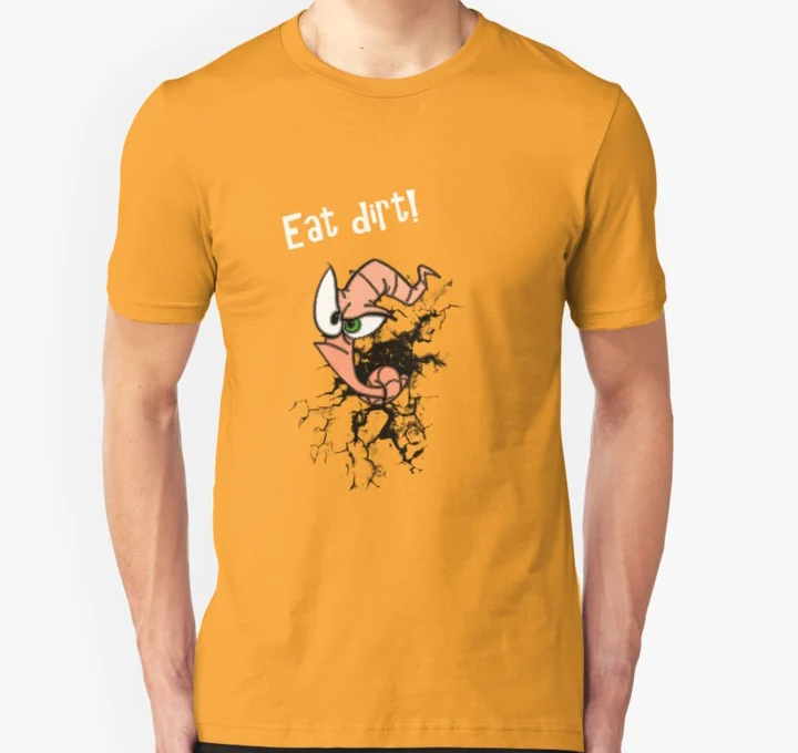Мужская футболка с коротким рукавом Earthworm jim... EAT DIRT! Женская унисекс | одежда