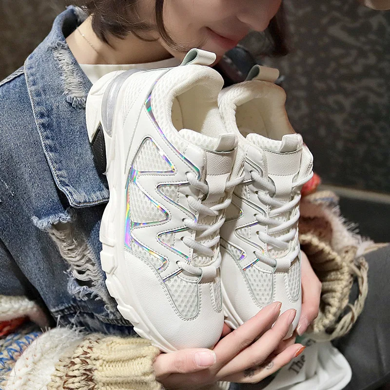 

2019 Women Shoes Fashion Sneakers Designer Vulcanize Shoes Casual Women Flats Breathable Dad Shoes Trainers Female