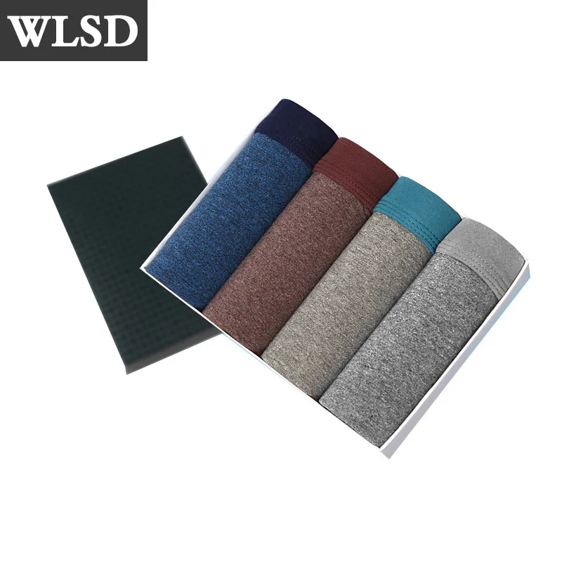 

WLSD 4Pcs\lot Shorts Mens Underwer Seamless Male Boxers Comfort Cotton Boxer Soft Boy Shorts Pants Boxers 4Size Men Underpats