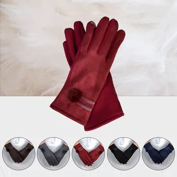 

Elegant Womens Gloves Screen 2019 Winter Warm Bow Soft Wrist Gloves Mittens Cotton Full Finger Guantes Mujer 7.6
