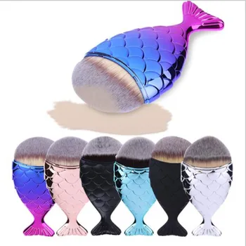 

HUAMIANLI 1pcs Cosmetic Mermaid Brush Professional Powder Makeup Brushes Set Foundation Contour pinceis de maquiagem