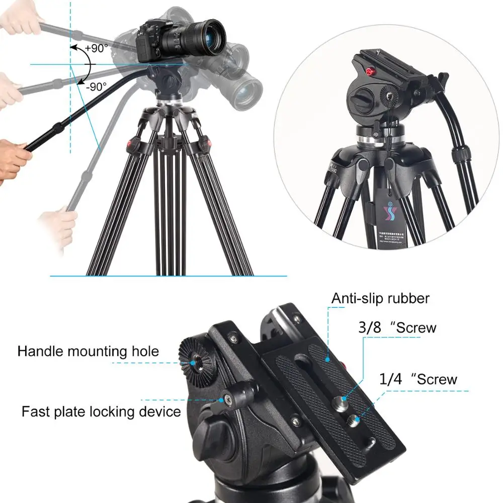 ASHANKS JY0508 0508A Professional Tripod for