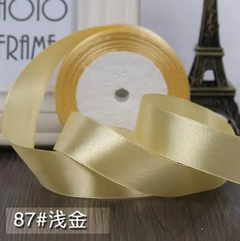 (25 yards/roll) 1'' 25mm Beige whtie Silk Satin Ribbon Wedding Party Decoration Gift Wrapping Christmas Sewing Fabric Hand DIY