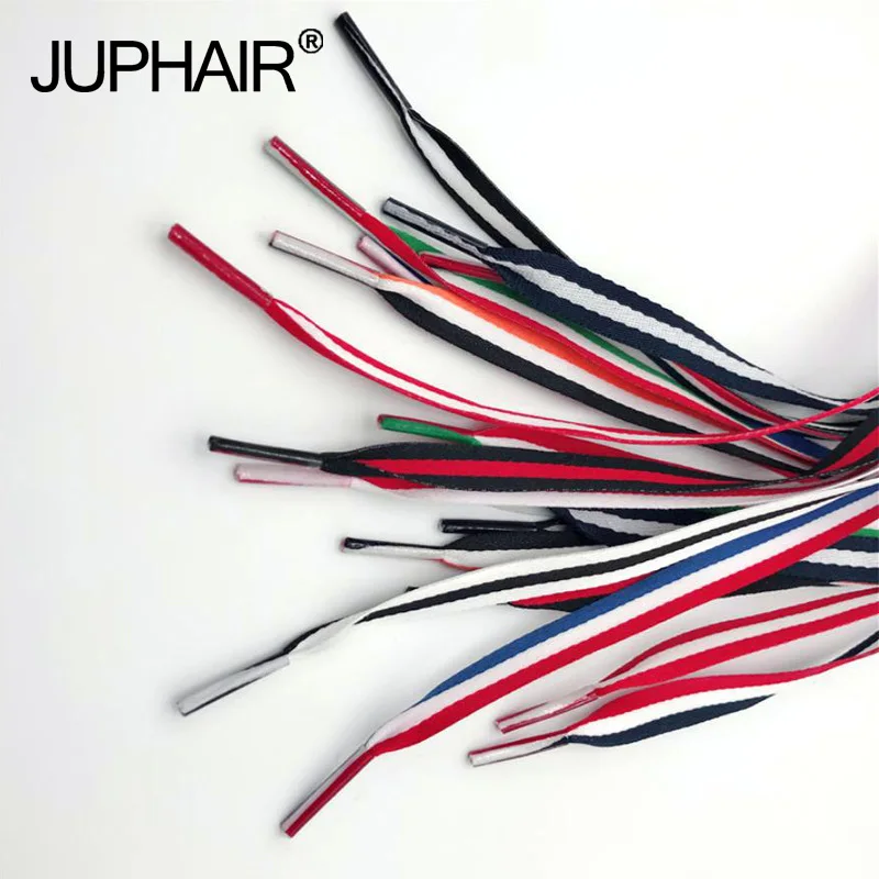 

3 Pairs Red White Blue Polyester Stripe Lace Canvas Shoes Color Decorating Pattern Colorful Shoelaces Flat Laces Shoelaces Laces