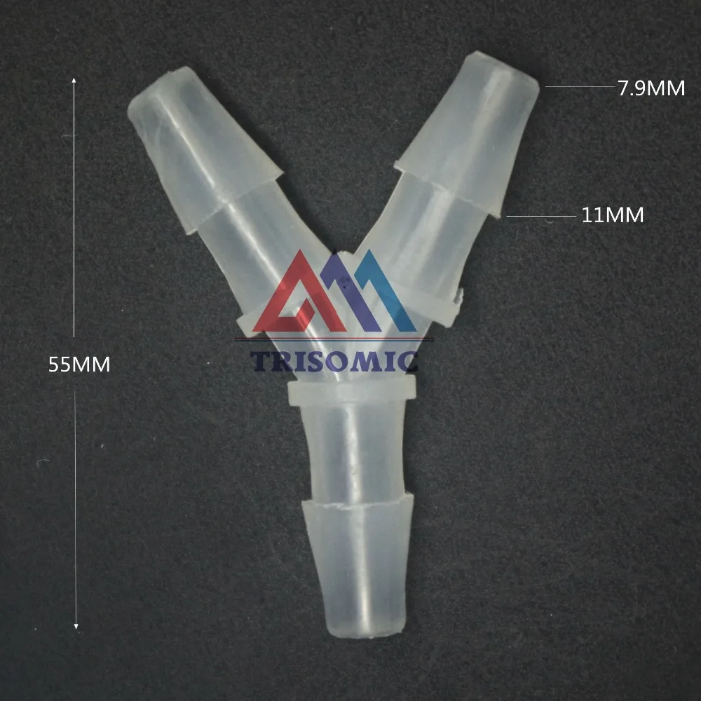 7.9mm Y tpye equant Connector Equal Tube Joiner Material PP Plastic