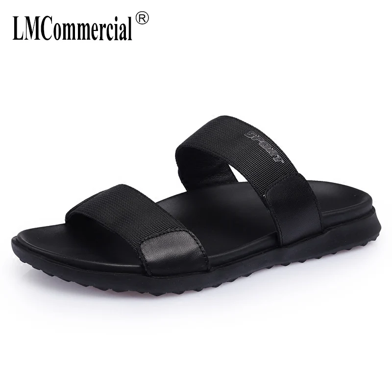 

European station slippers men's spring summer leather sandals casual sandals Sneakers Men Slippers Flip Flops Summer Shoes