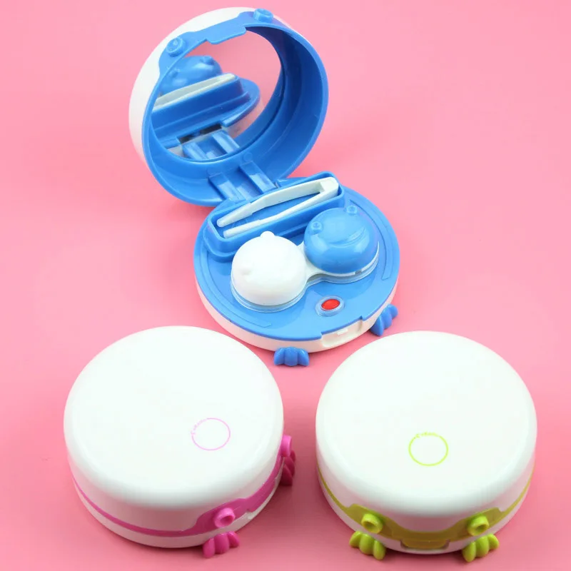 만화 Frog Prince Contact Lens Case 전기 자동 청소기 Round 자동 청소 Function Contact