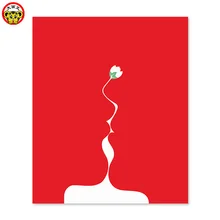 Diy цифровая картина маслом по номерам рисунок картина ручной работы Настенный декор pic один цветок и красный