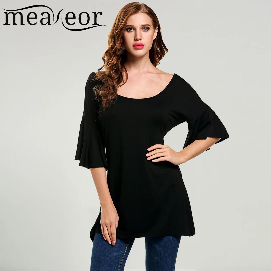Boat Neck Asymmetric Hem Color Block T Shirt