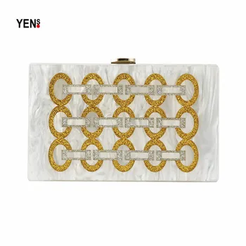 

Brand Fashion Women New Wallet Luxury Handbag Designer Acrylic Clutch Geometric Patchwork Evening Bag Elegant Casual Day Clutch