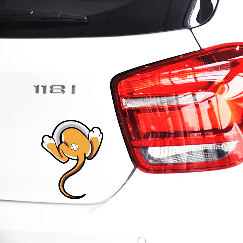 

11*14cm Cartoon 3D Car Sticker Mouse Tail Car Styling Tank Cover Funny Fuel Cap Motorcycle Decal