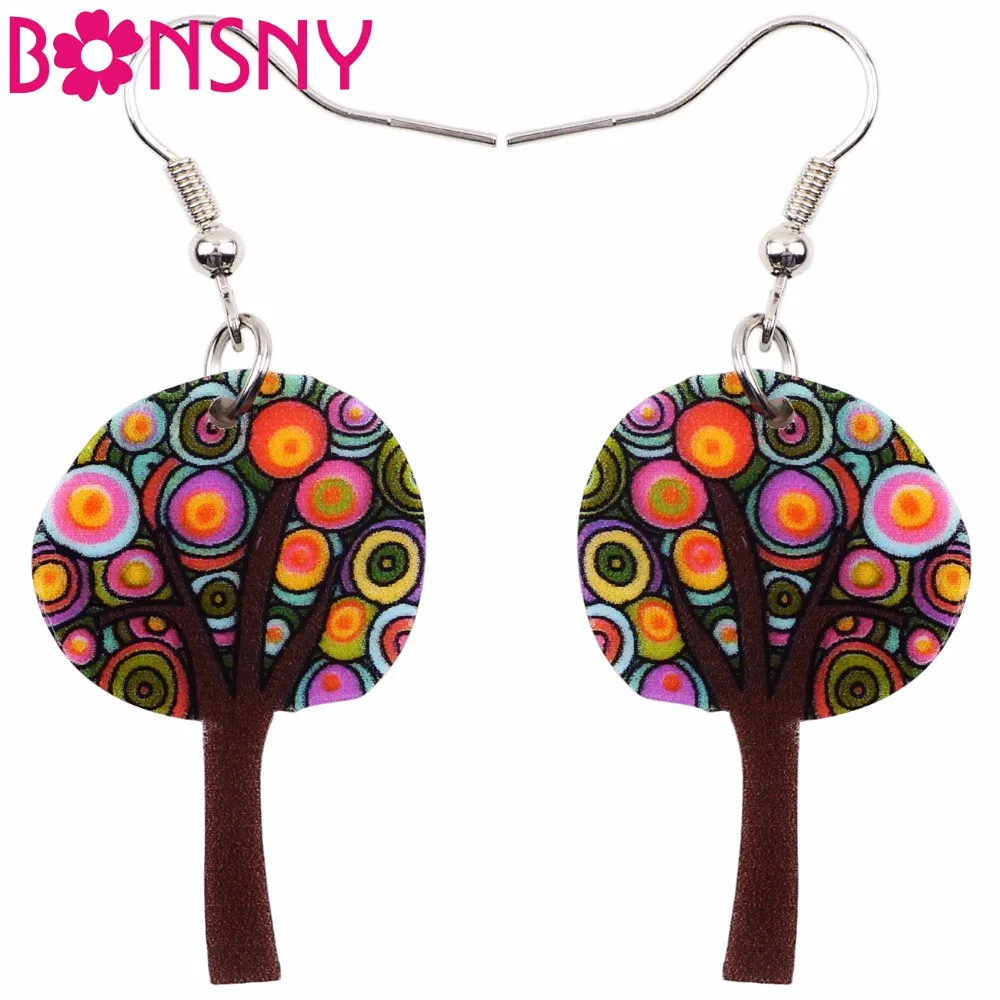 

Bonsny Big Long News Acrylic Drop Dangle Plant Tree Funny Cute Earrings Style Fashion Jewelry For Girls Women Teen Girls Gift