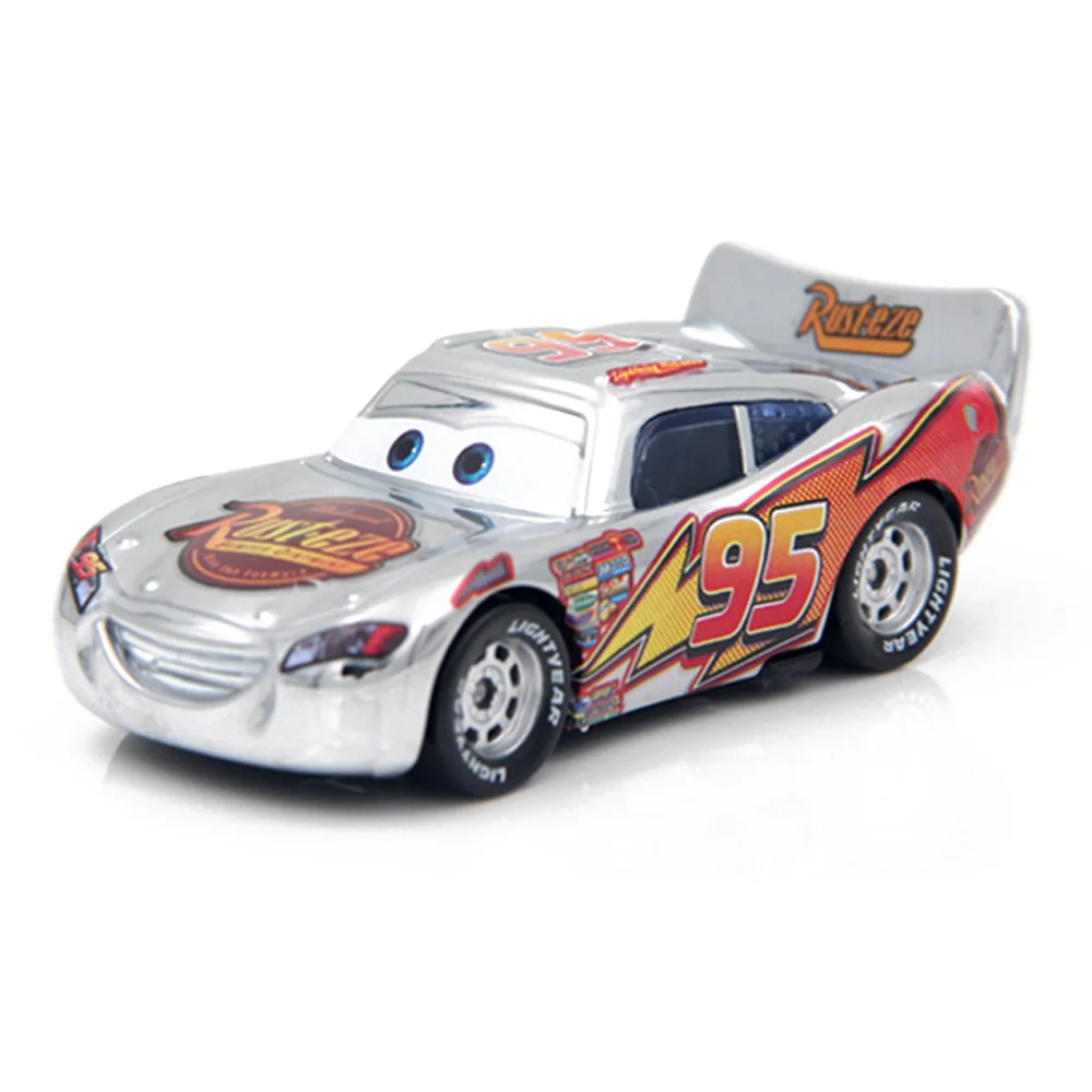 Disney Pixar Cars золотые серебристые McQueen 1:55 литой металлический сплав модель