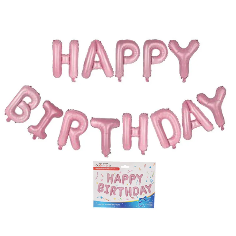 16 Inch Rose Gold Happy Birthday Letter Balloon Imitation Beauty Thin Version Happy Birthday Aluminum Balloon Set Pretty qq022 (11)