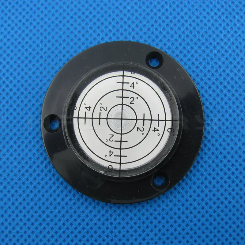 

Haccury New Product 50*9mm Flanges Universal Circular level Plastic bubble level Black Color with Mounting Holes