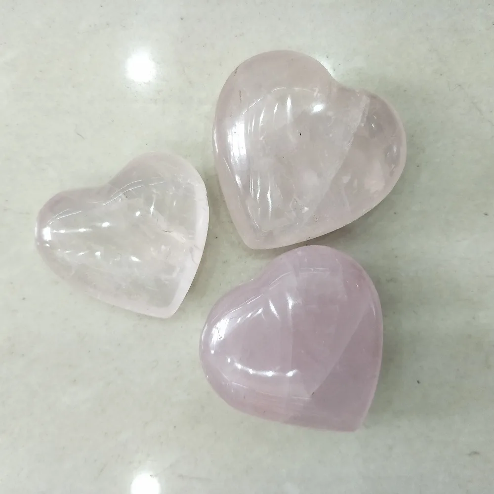 

3 pieces rose quartz heart healing crystals natural stones and minerals quartz rose