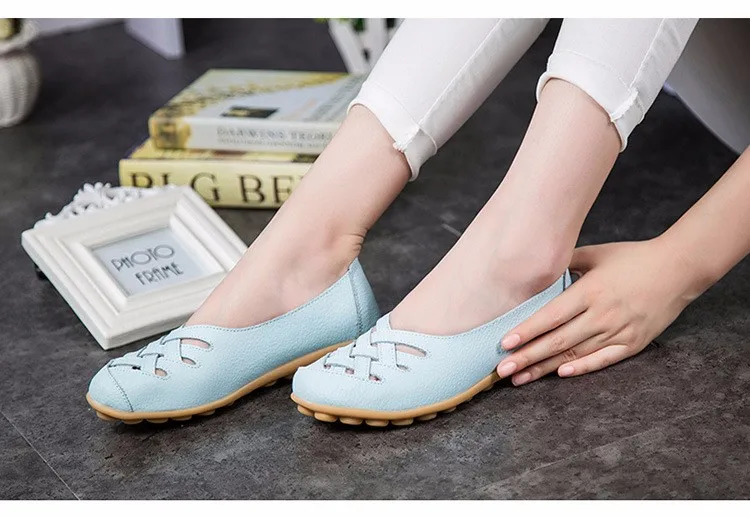 Hot Sale 2016 Spring New PU Leather Woman Flats Moccasins Comfortable Woman Shoes Cut-outs Leisure Flat Woman Casual Shoes ST181 (33)