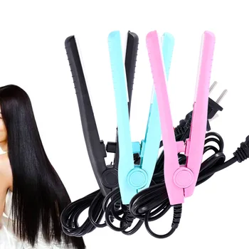 

New Mini Ceramic Hair Care Curler Straightener Flat Iron Perm Splint Smooth Tourmaline US Plug Curling Irons Styling Tools