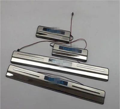 

For 2012 Nissan Sentra Automobile Door Sill With LED Strip Welcome Pedal Car Styling Stickers Accessories 4PCS NO:S-LED