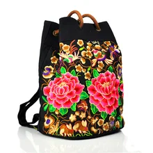 Woemens, женские студенческие рюкзаки, Подростковый книжный рюкзак школьный рюкзак, мужская и женская сумка-ведро для мальчиков и девочек, вышивка, студенческие сумки, этнические Dr