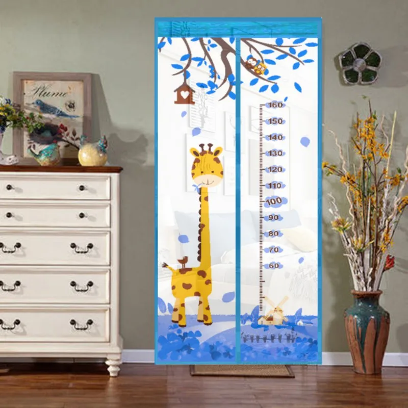 Магнитная москитная сетка экран Жираф дизайн красочная зашифрованная мягкая пряжа автоматически закрывает занавес от насекомых сетчатая дверь