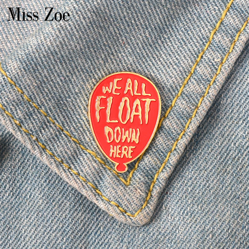

Clown Red Balloon enamel pin It badge brooch Lapel pin for Denim Jeans shirt bag Horror Movie Jewelry Gift for fans friends