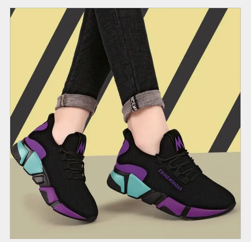 

2019 spring and summer breathable and comfortable round head camouflage matching color casual shoes woman