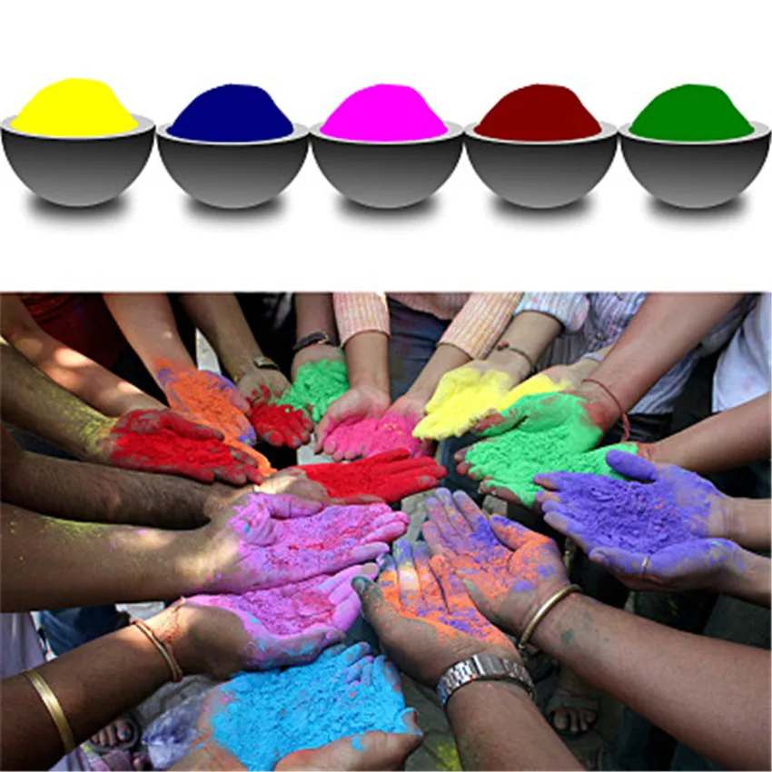 Цветные пудры для Holi 1 шт. 100 г/пакет вечерние новые праздничные радужные
