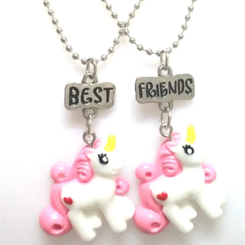 100 Set Resin Unicorn Pendant Necklaces For Children Girls Best Friend ...