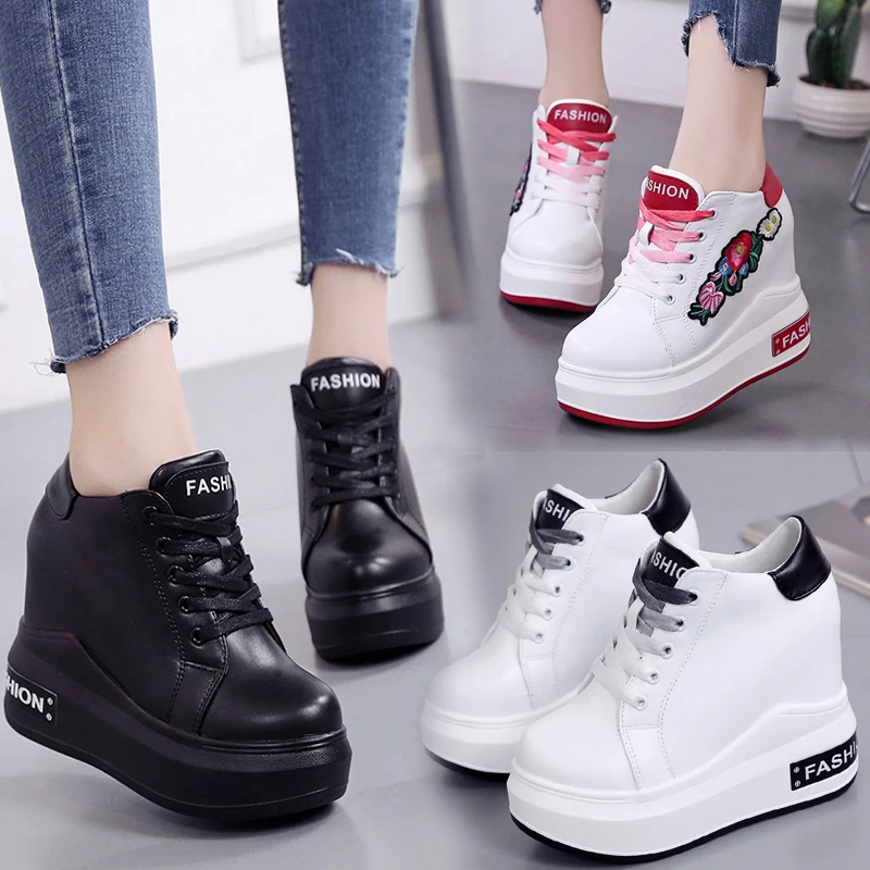 

Spring New Increase Women Shoes 11 Cm Super High With Single Shoes Wild Korean Version Of The Muffin Bottom Casual Shoes