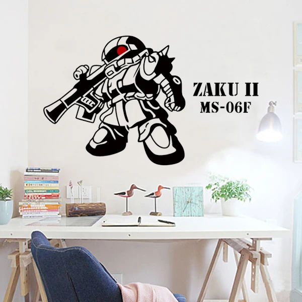 Gundam Wall Sticker Japanese Cartoon Anime Gundam ZAKU II MS 06F Mural