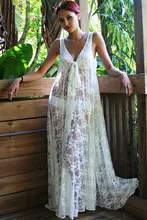 2016 Beachwear Latest Women Sexy White Crochet Lace Maxi Dress Summer Holiday Casual Beach Long Dress Bohemian Maxi Dress E60015