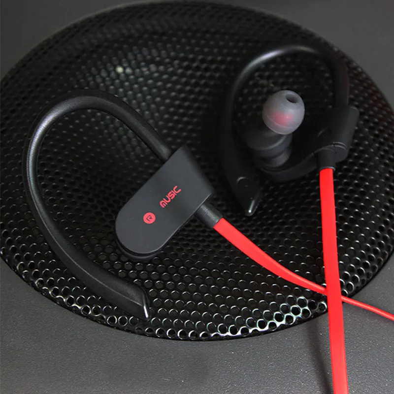 XGODY S4 спортивная водонепроницаемая беспроводная гарнитура с регулятором громкости Bluetooth 4,1 наушники с микрофоном Громкая связь объемный звук стерео наушники - Цвет: Красный