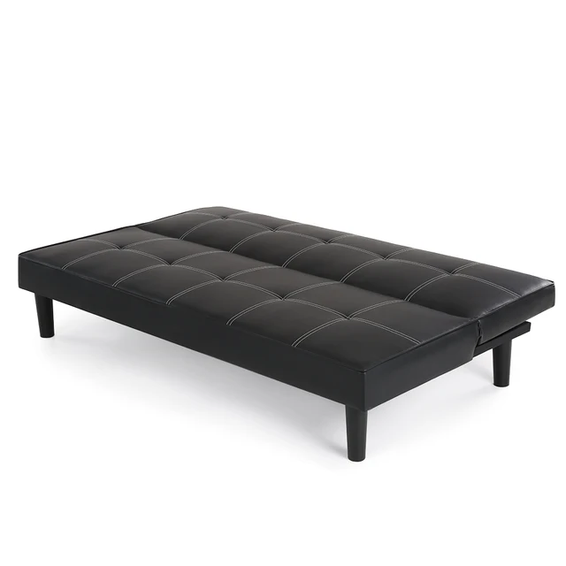 Online Ikayaa Us De Stock Contemporary Faux Leather Futon Sofa Image