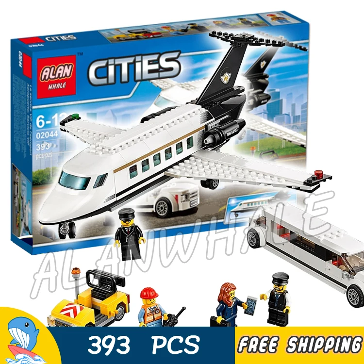 

393pcs New City Airport VIP Service Private Plane Limousine 02044 Model Building Blocks Children Toy Bricks Compatible With lego