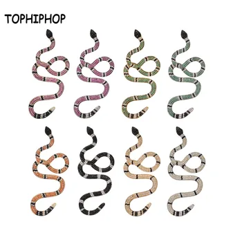 

TOPHIPHOP AAA Iced Out Coral Snake Pendant Snake Pendant Necklace Copper Colourful Zirconia Hip Hop Fashion Jewelry Gift