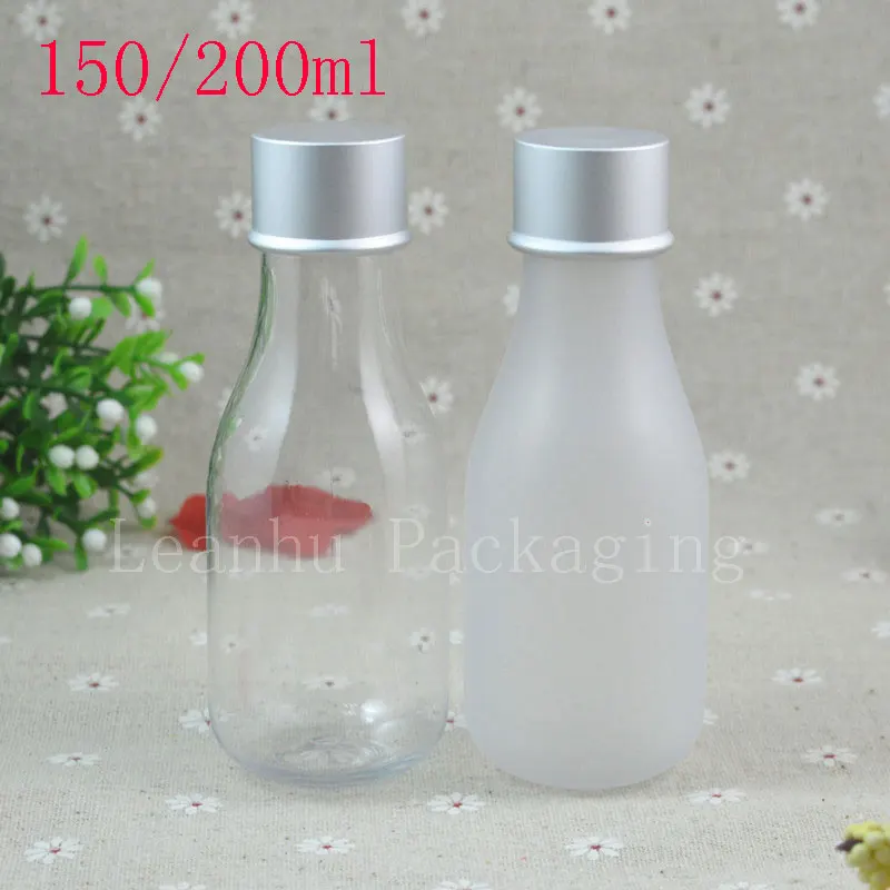 

150ml 200ml Clear Frosted Empty Plastic Bottle Aluminum Screw Cap Liquid Medicine Cosmetics Container PET Bottles 30pc/lot