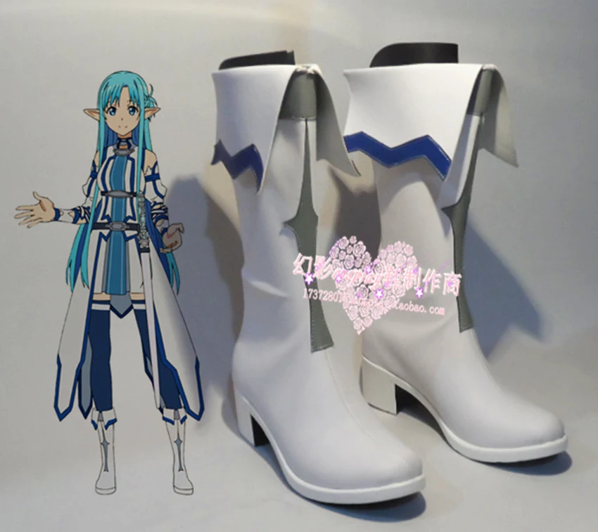 Sword Art Online Yuuki костюм Asuna для косплея (костюмированных игр) обувь сапоги на заказ|boots