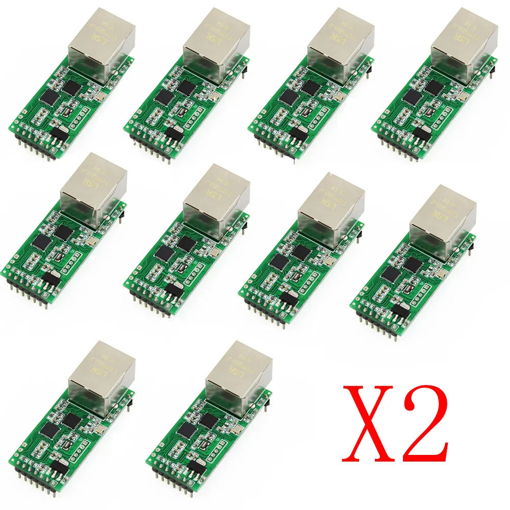 

Q18042-20 20PCS USR-TCP232-T2 Tiny Serial Ethernet Converter Module Serial UART TTL to Ethernet TCPIP Module