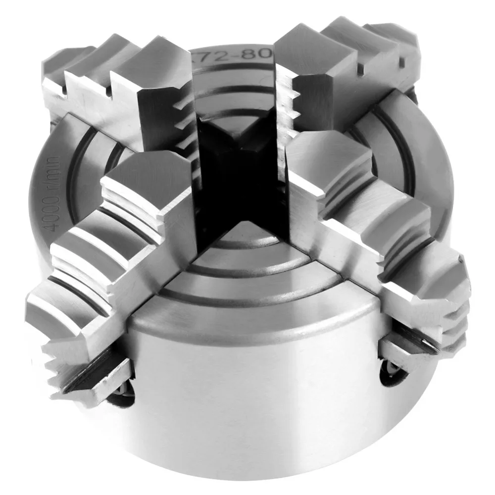 K72 80 4 Jaw Lathe Chuck Independent Reversible Jaw Metal Lathe Chuck