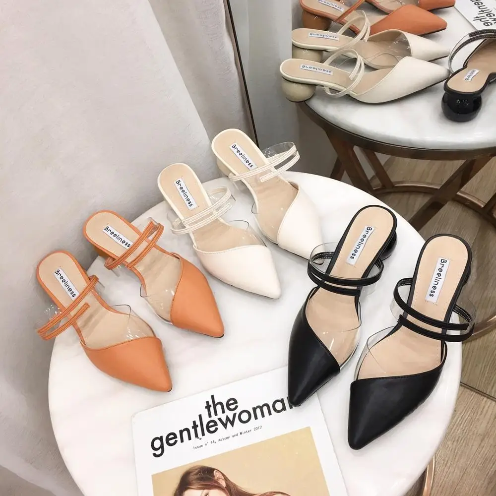 

Square heel Slides Shoes Socofy Slippers Women Summer Med Fenty Beauty Cover Toe Sliders Soft Luxury 2019 Basic Rome Hoof Heels