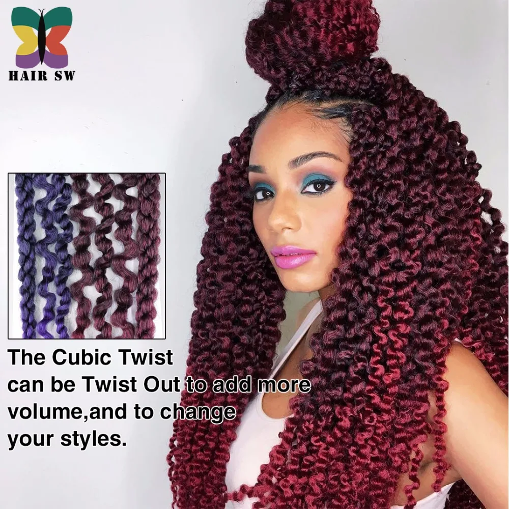 3d Cubic Twist Crochet Braid Ombre Senegal Jumbo Split Twist Hair