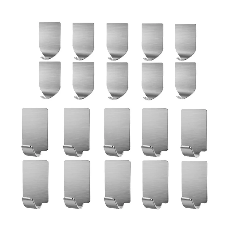 

Sharelife 10 Pack Creative Free Punch Viscose 304 Stainless Steel Bathroom Kitchen Wall Holder Slanted Hook for Robe Coat Towel