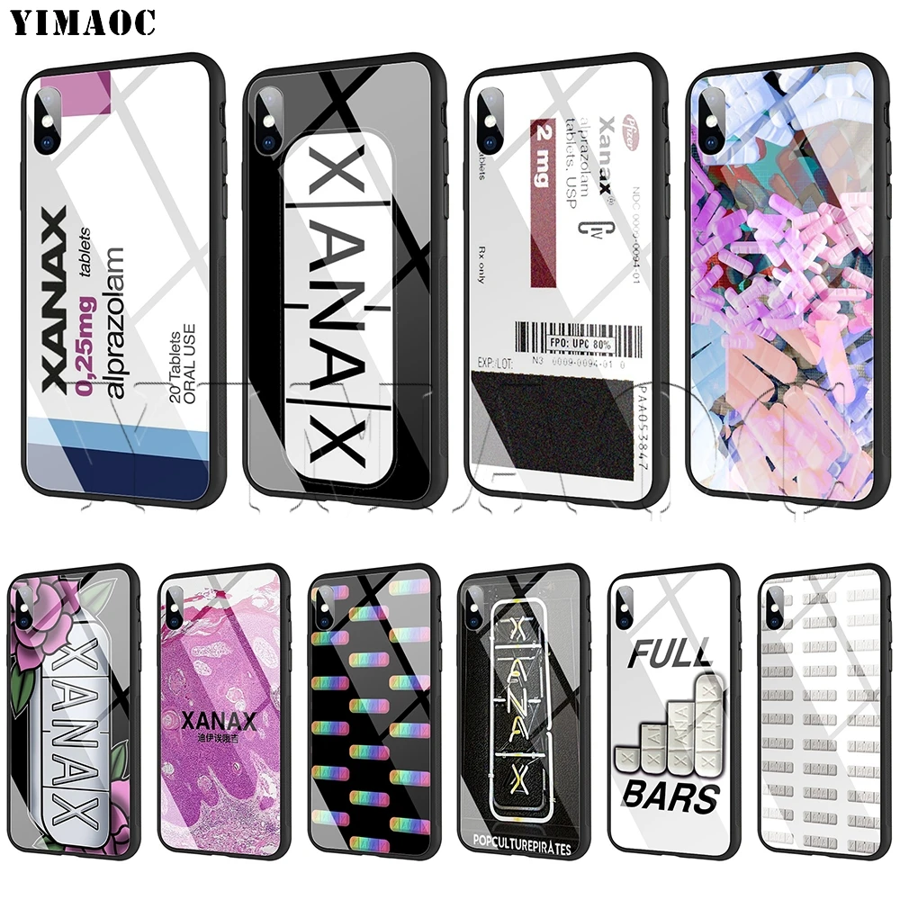 

YIMAOC XANAX Tempered Glass Case for iPhone 11 Pro XS MAX XR X 8 7 6 6S Plus