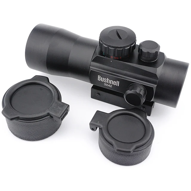 3x42x11mm/20mm raíl táctico Riflescope vista alcance caza holográfico verde/rojo punto óptico telescópico para Rifle de aire del - Imagen 6