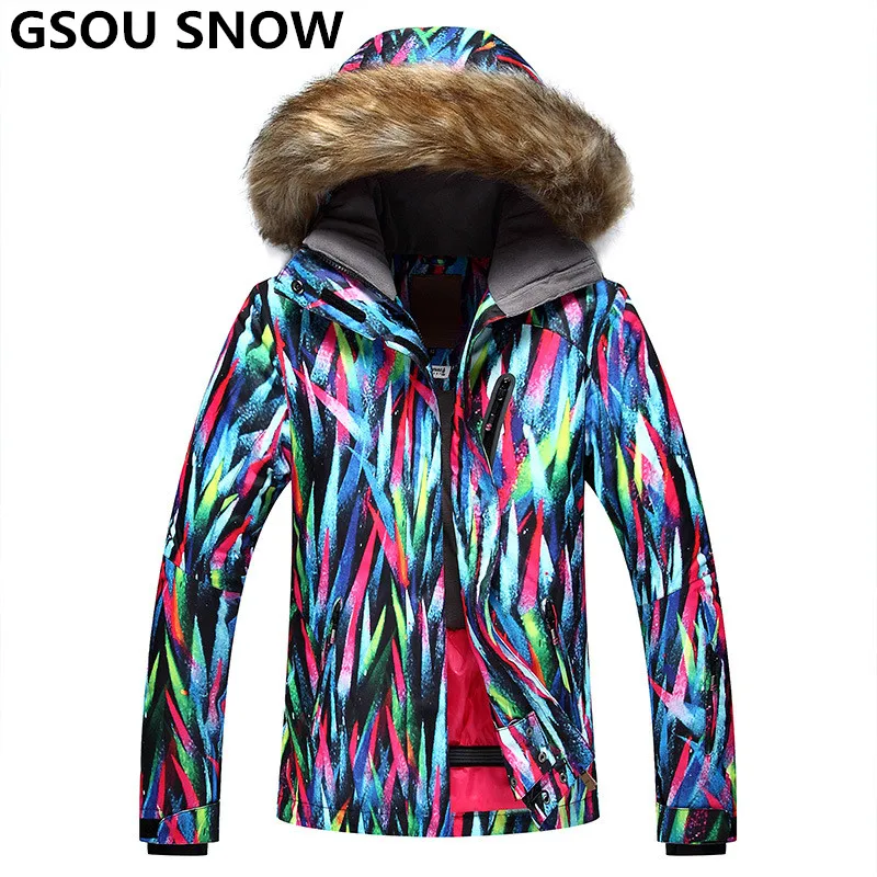 

GSOU SNOW New Womens Ski Jacket Waterproof 10000 Breathable 10000 Girls Snow Jacket Snowboard Coat Outdoor Skiing Ski Clothing